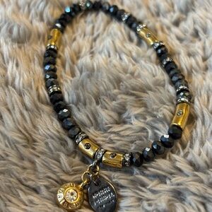 Black and Gold Beaded Bracelet